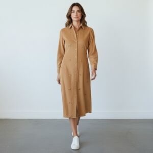 Bay Country Classics Women's Vintage Tan Corduroy Granny Pheasants‎ Dress Size 6